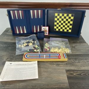 Vintage Cardinal Backgammon combination game set